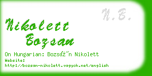 nikolett bozsan business card